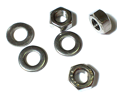 Hexagon Nut & Washer Set Stainless Steel SUS304 M6 10 Pc/Lot - Click Image to Close